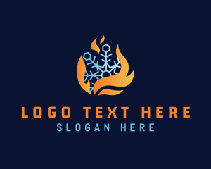 Burning Flame Snowflake logo