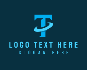Blue Letter T Orbit logo