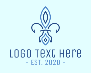 Blue French Flower logo